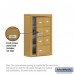 Salsbury Cell Phone Storage Locker - with Front Access Panel - 4 Door High Unit (5 Inch Deep Compartments) - 6 A Doors (5 usable) and 1 B Door - Gold - Surface Mounted - Master Keyed Locks